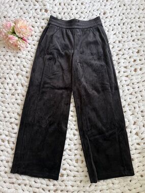 Lululemon Black Velour Wide Leg Pants M